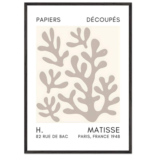 Artfulprints Poster met Lijst Matisse – Coral shadows grey   - 70x100 cm - Grijs