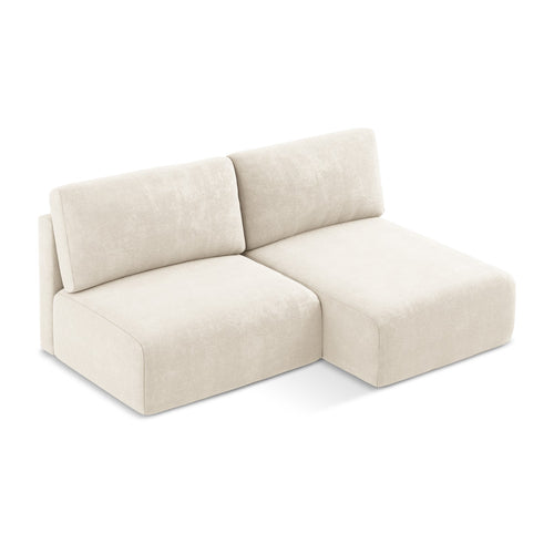 LaMiaSofa hoekbank rechts Ostia - chenille stof - lichtbeige - 210x149x79