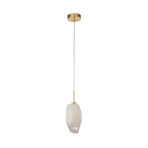 Searchlight Rocky 1-lichts wandlamp, satijnen messing metaal en glas