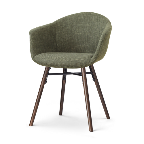 Nolon Nena-Otis eetkamerstoel forestgroen - walnoot houten onderstel - vtwonen shop