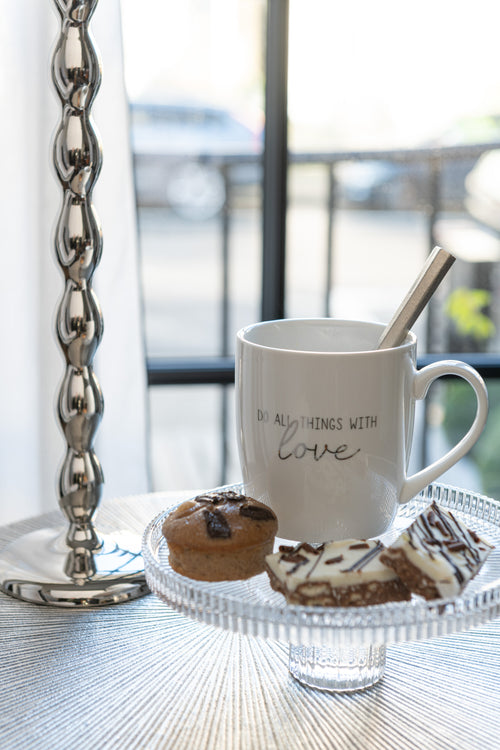 J-Line kop Liefde - keramiek - zilver - 3 stuks - vtwonen shop