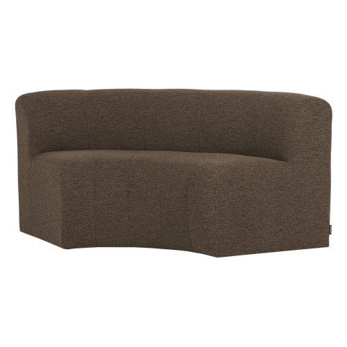 WOOOD eetbank halfronde hoek rug Mojo Base - Bouclé - Bruin - 83x152x76