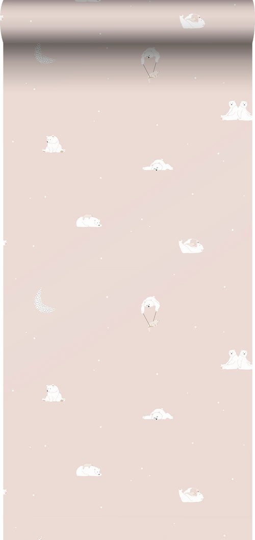 Sanders & Sanders behang beertjes terracotta roze - 53 cm x 10 m - 640293