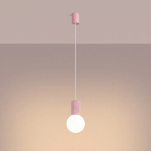 Sollux Lighting Hanglamp HALO 1 roze - 12x12x120cm