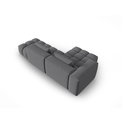Cosmopolitan Design - Modulaire hoekbank links Verona 4-zits, structurele stof grijs - 145x265x70cm