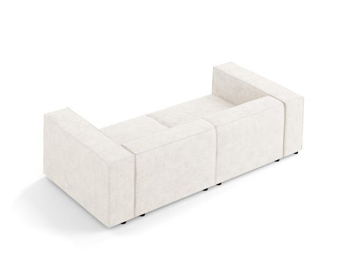 Cosmopolitan Design Bank Arendal 3-zits, chenille met ribbeleffect, ivoor - 102x204x70cm