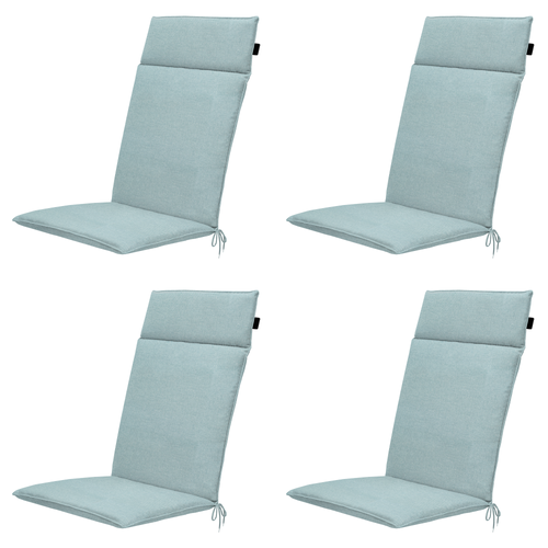 Madison tuintstoelkussen hoge rug Eco-line - blauw - 120x50x4cm - set van 4