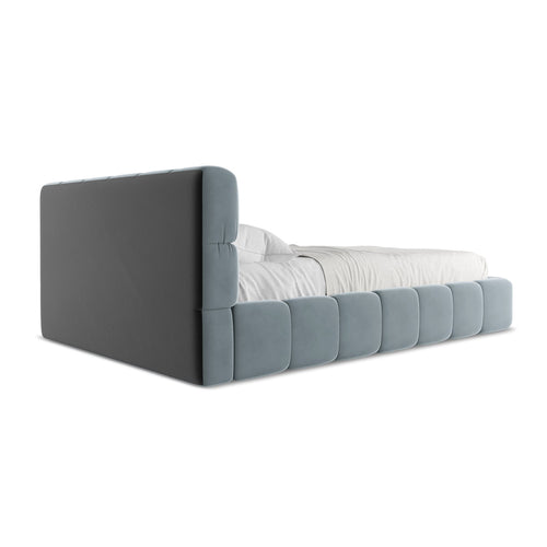 LaMiaSofa Bed met opbergruimte Roma - velours - lichtblauw - 160x228x82