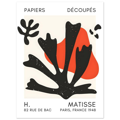 Artfulprints  Matisse – Abstract bloom black   poster 30x40 cm - vtwonen shop