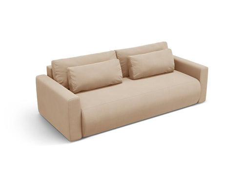 Cosmopolitan Design Slaapbank met opbergdoos Belfast 3-zits, flueel amandelbeige - 105x238x84cm