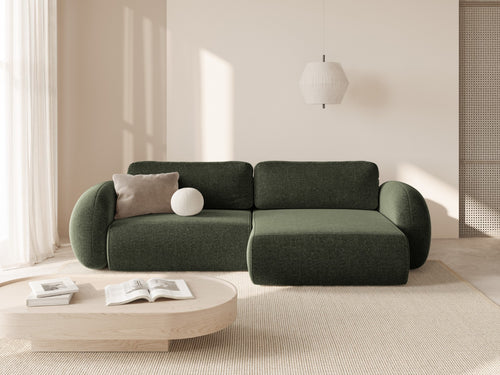 Cosmopolitan Design Omkeerbare converteerbare hoekbank met opbergdoos Tonale 4-zits, chenille groente - 149x262x88cm
