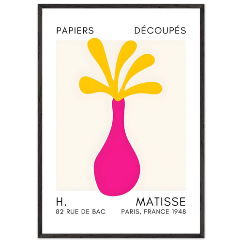 Artfulprints Poster met Lijst Matisse - Ocean flower yellow/pink   - 70x100 cm - Meerkleurig