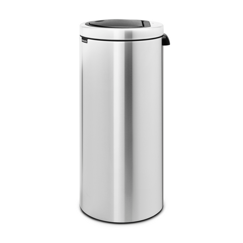Brabantia Touch Bin afvalemmer, 30 liter, platte deksel, kunststof binnenemmer - Matt Steel
