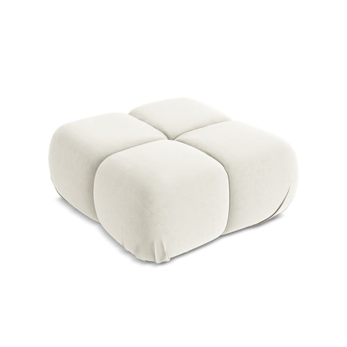 LaMiaSofa Poef Sanremo - velours - lichtbeige - 95x95x41
