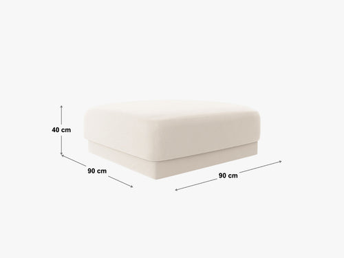 Micadoni - Poef "Miley" boucle beige - 90x90x40cm