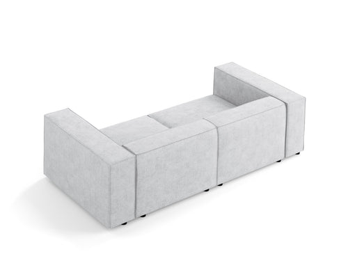 Cosmopolitan Design Bank Arendal 3-zits, chenille met ribbeleffect, lichtgrijs - 102x204x70cm