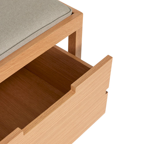 Hübsch bank Bifi - mdf/eikenfineer/eikenhout/polyester - 60x40xh48cm