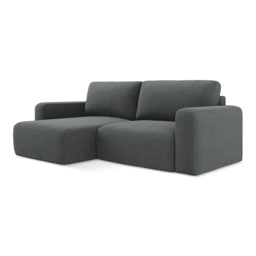 LaMiaSofa hoekbank links Ostia - textuurstof - grijs - 244x149x79