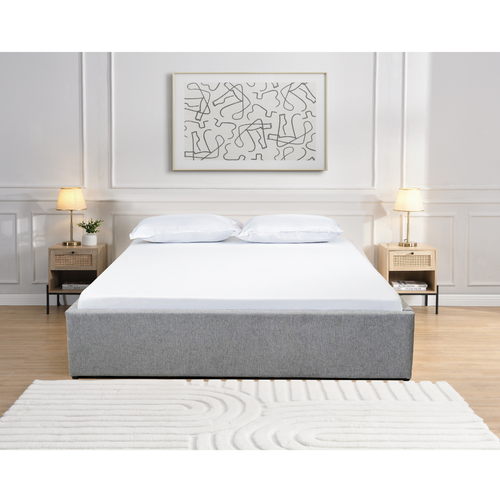 Calicosy - ALBA Bed met opbergruimte - Grijs - 152x204x36,5 cm