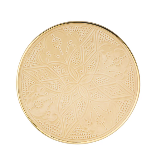 Chabi Chic Bord - Empreinte -zand/goud - keramiek - Ø 20 cm - vtwonen shop