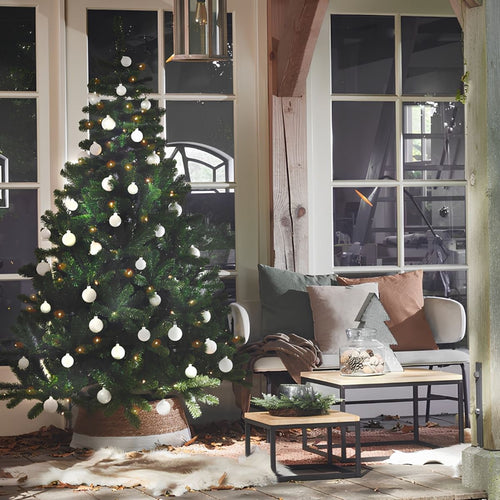 Mica Decorations Kerstboomrok Ø58 x H26 cm - Kerstboom Rok Zeegras - Kerstboommand Off White