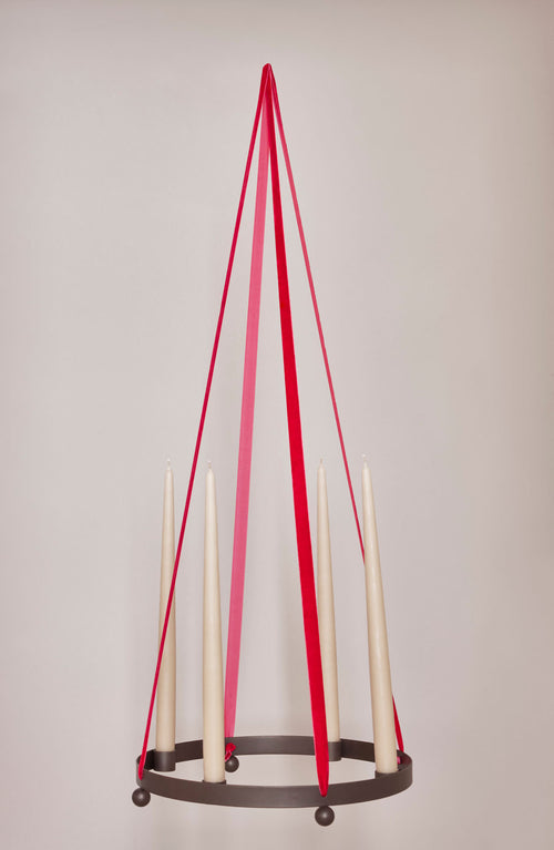 OYOY Parel adventskaars houder Christmas - roestvrij staal