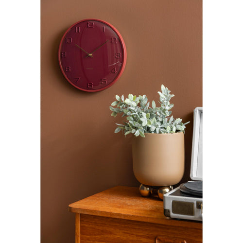 Karlsson wandklok Fuerte Dome - rood - Ø30.5cm