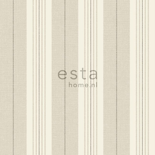 ESTAhome behang strepen bruin - 53 cm x 10.05 m - 127622
