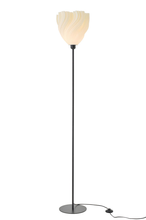 J-Line tafellamp - kunststof - zwart/wit - large