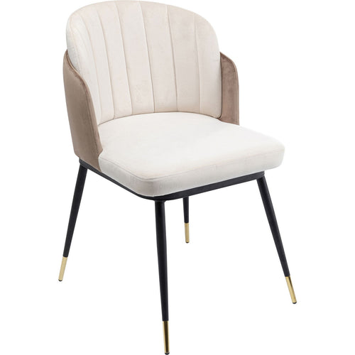 Kare Design Stoel Hojas fluweel beige en taupe