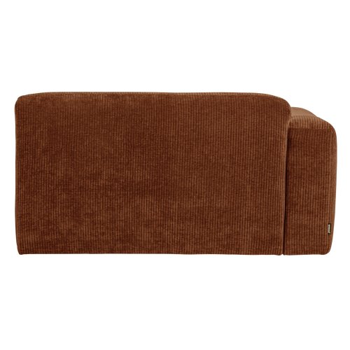 WOOOD 1,5-zits bank arm links Mojo Base - Rib - Roestbruin - 74x145x97