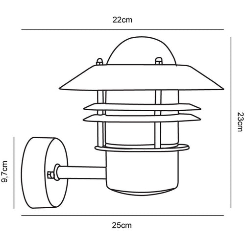 Nordlux Blokhus Wandlamp Buiten Up | E27 | IP54 | Verzinkt | Seaside - vtwonen shop