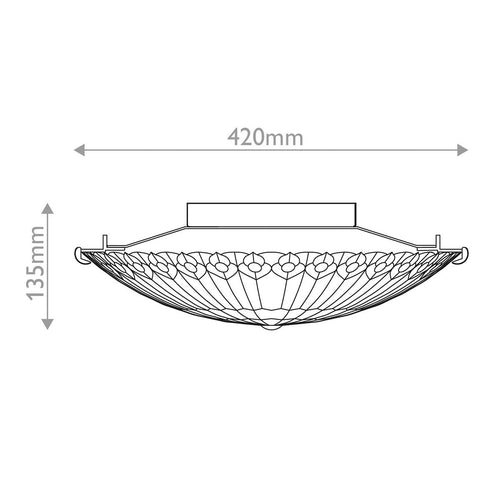 Deckenleuchte im Tiffany-Stil Valiant Bronze, Kunstglasschirm 2x E27