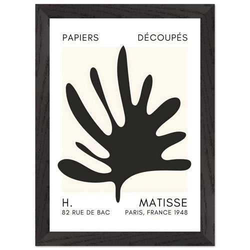 Artfulprints Poster met Lijst Matisse – Coral drift black   - A4 21x29.7 cm - Zwart
