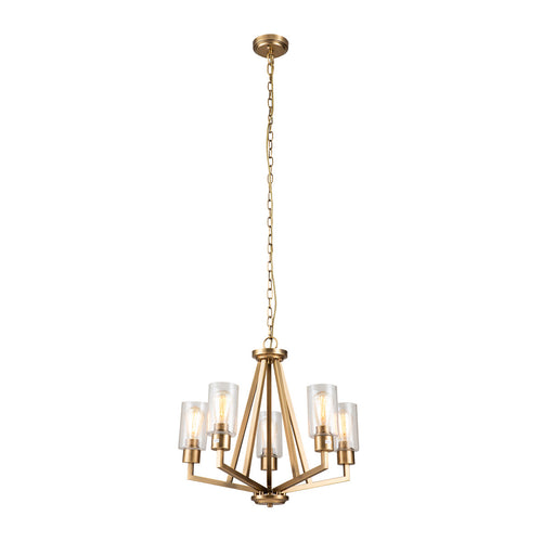 Elstead Kichler Deryn Hanglamp met meerdere armen, natuurlijk messing