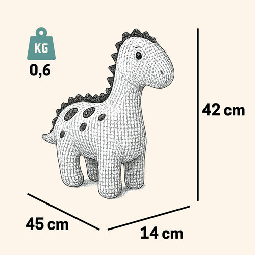 Pintado & Lacado knuffeldier Dinosaur - blauw - 42 cm