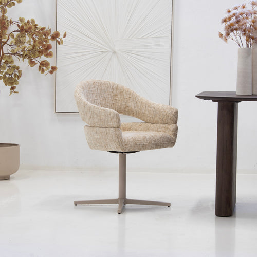 DÉJA Living Eetkamerstoel Milou - Taupe - Draaibaar - Set van 2 - vtwonen shop