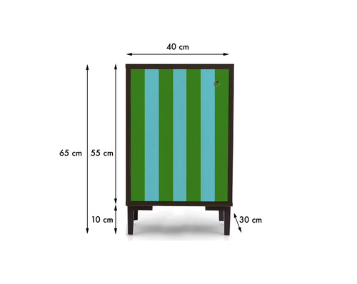 Really Nice Things - Nachtkastje - William - Groene en turquoise strepen