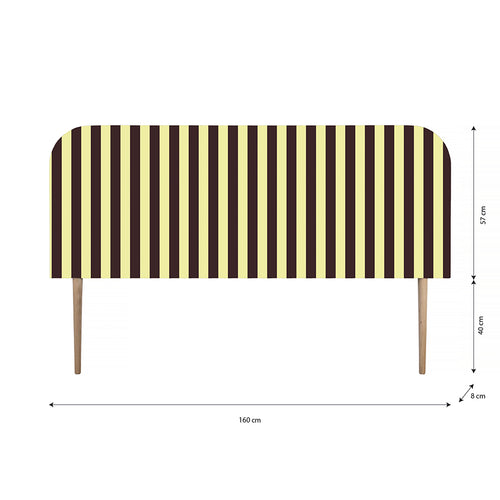 Gestoffeerd fluwelen hoofdbord met strepen 160x97cm