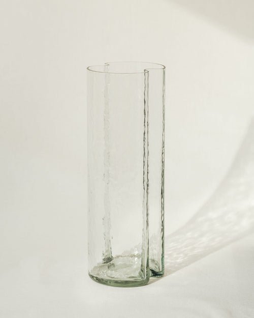 noo.ma Tubu vaas - transparant glas cilindrisch