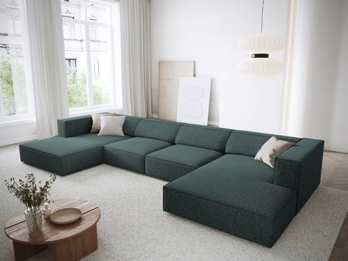 Cosmopolitan Design Panoramische bank Arendal 6-zits, chenille, olie - 166x364x70cm