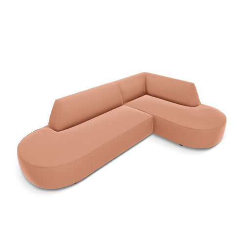 Cosmopolitan Design - Modulaire hoekbank rechts Siena 4-zits, flueel roze - 180x273x69cm