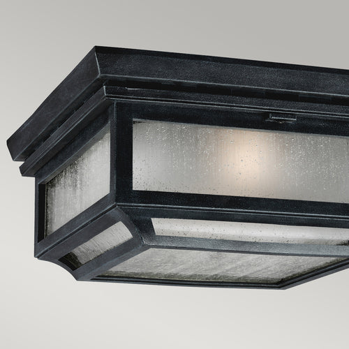 Elstead Shepherd - 2 Lichts Badkamer Inbouw Plafondlamp Donker Zink IP44, E27