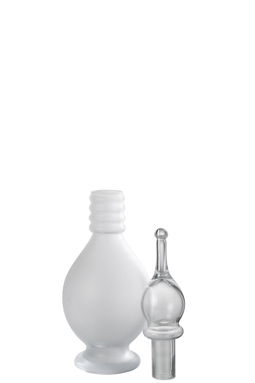 J-Line vaas + stop flesje Joey - glas - transparant - medium