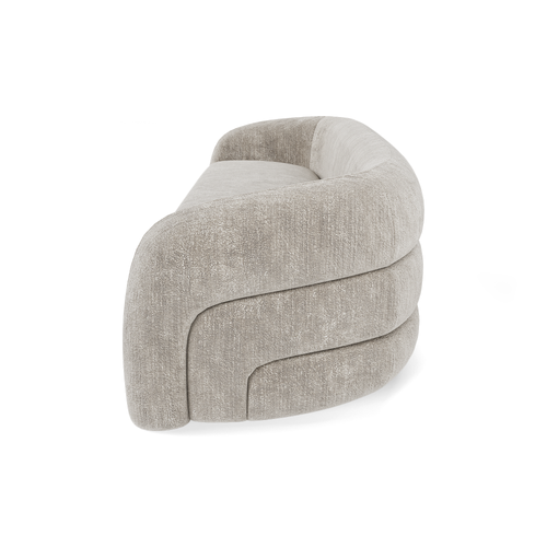 Sia Home - Rechte bank VICTORIA - Fluweel met structuur - Mol - 220cm