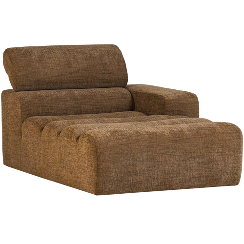 WOOOD chaise longue element arm rechts Novi - Polyester - Karamelbruin Melange - 86x109x173 - vtwonen shop