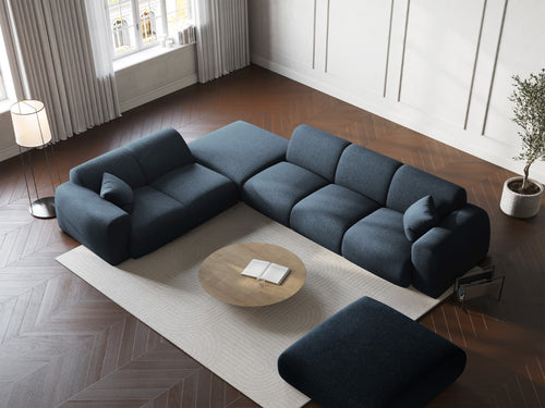 Cosmopolitan Design linker hoekbank Nolio 4-zits, chenille, koningsblauw - 250x315x72cm