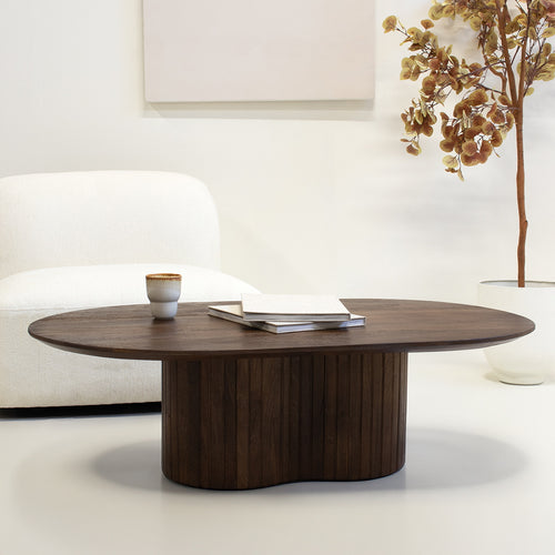 Giga Meubel Salontafel Ava - Ovaal - Mangohout - 120cm