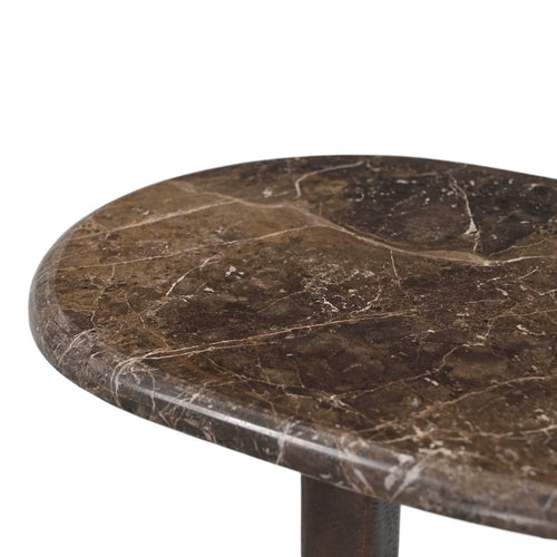 DÉJA Living Bijzettafel Jurva - Donkerbruin Marmer - 40x30x55cm - vtwonen shop