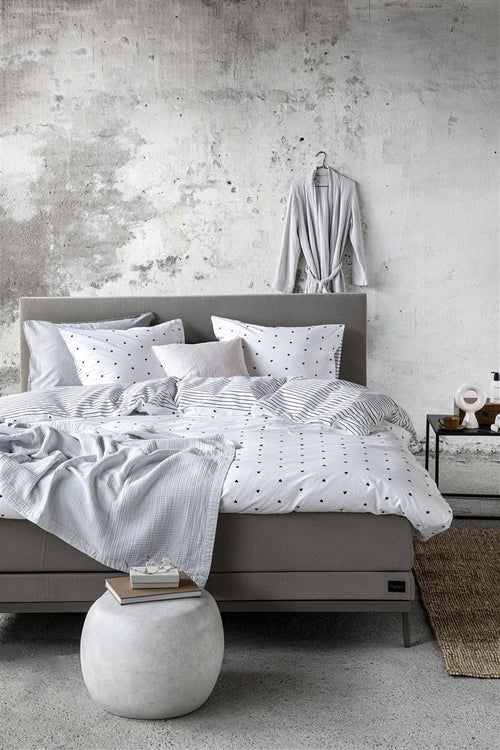 vtwonen dekbedovertrek Striped Love - 140x200/220 cm - wit